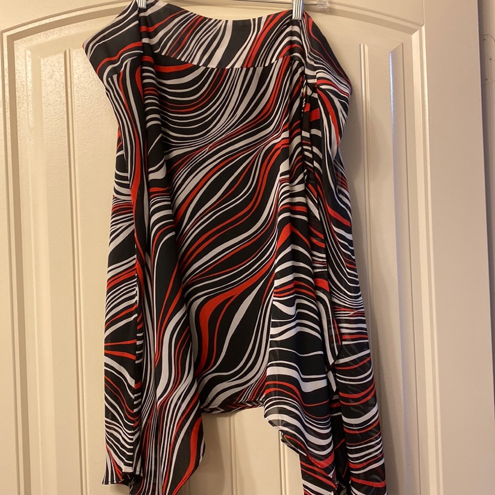 Multicolor hi low skirt